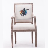 美式餐桌椅组合设计师实木复古做旧扶手座椅简约欧式休闲靠背椅子