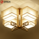 新中式吸顶灯现代客厅灯具简约创意卧室LED灯饰复古长方形书房灯