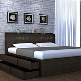 板式储物家具收纳床 定制韩式双人1.5 1.8米 宜家风格6抽屉定做床