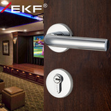 德国EKF现代简约欧式高级亮铬室内通道房门分体门锁纯铜锁芯双舌