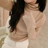 春季长袖女装修身韩版短款新款纯色打底高领上衣学生通勤经典T恤