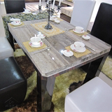 天然洞石家具 简约餐桌 桌子 欧式小户型餐台 白洞灰洞 洞石+木底