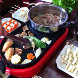 韩式家用电热火锅烧烤一体两用涮烤炉无烟不粘煎锅烤肉机铁板烤盘