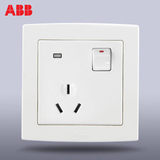 ABB开关插座面板ABB插座/德韵直边 一位/一开16A三孔带灯AL236