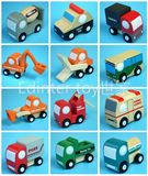 日本公交车模型木制儿童玩具车工程车男孩小汽车小卡车套装木头车