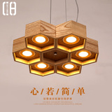 【CH灯具】设计师创意实木餐厅灯  个性酒吧咖啡厅蜂巢木艺吊灯