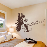 定制欧式个性耳麦音乐女孩卧室房间装饰品墙贴纸客厅壁纸自粘贴画