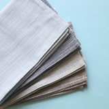 日式棉麻餐垫 素色条纹西餐餐垫布艺餐布桌布拍摄背景