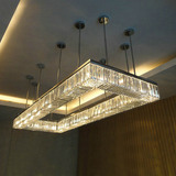 吧台水晶灯西餐厅会所宴会厅会议室酒店工程现代大型方形水晶吊灯