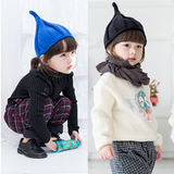 亲子 韩版儿童毛线帽子 男女宝宝风车帽画家帽 超可爱尖顶套头帽