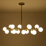 创意后现代餐厅灯北欧艺术玻璃球魔豆吊灯多头个性分子LED灯具