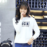 2016长袖女装宽松韩版短款新款纯色圆领打底上衣通勤学生经典T恤