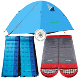 露营帐篷 双层双人帐篷睡袋充气防潮垫野营套餐套装户外野营帐篷