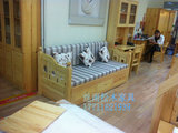 多功能布艺折叠沙发小户型客厅家具推拉沙发床两用可伸缩松木沙发