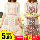 围裙韩版时尚可爱工作服厨师无袖防油污防水家居成人厨房罩衣