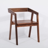 简易实木白橡木电脑椅黑胡桃木餐椅可定制餐厅木质座椅办公家用椅