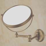 浴室壁挂旋转化妆镜折叠梳妆镜卫生间伸缩镜子双面推拉放大美容镜