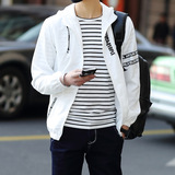 外套男夏季韩版修身运动休闲潮款长袖学生青年外穿帅气夹克男薄款