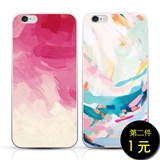 新款简约苹果7手机壳彩色油画iphone7plus软壳5se保护套6硅胶韩国