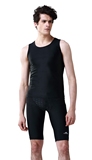 男士泳衣背心 男式高弹力紧身黑色上衣游泳装遮伤疤纹身温泉泳衣