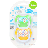 美国Dr Brown's 布朗博士婴儿安抚奶嘴 安睡型带盖 0-6个月 2个装