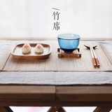 创意竹木制餐垫隔热垫茶杯垫碗盘垫 日式餐具茶席竹席茶道配件