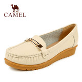 Camel/骆驼单鞋女鞋子平跟 正品头层牛皮日常休闲夏季套脚妈妈鞋