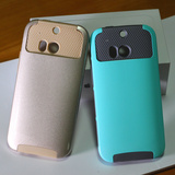 新款HTC M8手机壳 m8t保护套 m8w硅胶软硬二合一全包边撞色防摔壳