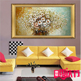 新古典后现代装饰画样板房酒店客厅卧室单幅横抽象植物花卉油画