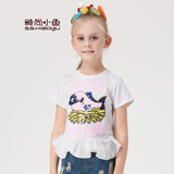 时尚小鱼童装女童夏装上衣儿童T恤女短袖纯棉韩国夏季中大童体恤