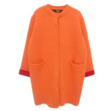 韩国秋冬装新款韩剧同款想你暖橘色兔毛毛衣针织外套茧型大衣厚女