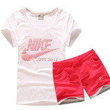 2016夏季女士耐克运动套装纯棉运动服nike休闲短袖T恤五分短裤子