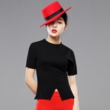 2016夏季韩版新款大码针织蝙蝠袖上衣修身显瘦长袖T恤女打底衫潮