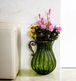 铁艺落地大玻璃花瓶 台面花瓶 水壶型 铸铁单耳花瓶水培花瓶
