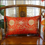 古典中国风绸缎靠垫汽车腰枕刺绣婚庆红木沙发靠枕中式仿古抱枕套