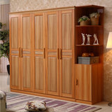 现代简约板式木质大衣柜23四5六推拉门整体衣橱卧室家具组合柜子