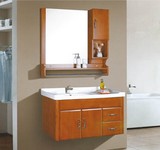 8016橡木吊柜浴室柜80/100CM卫浴柜组合美式洗脸盆手盆卫生间柜盆