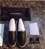 法国代购 Chanel 香奈儿15早春新款 双C羊皮拼色厚底渔夫鞋 现货