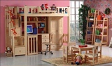 特价组合床儿童床梯柜床高架床书桌组合 梯柜柜子床书架松木实木