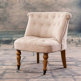 新古典欧式美式布艺单人沙发 宜家创意客厅卧室阳台小沙发椅 家具