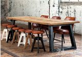 老榆木家具 复古工业风格设计铁木餐桌 LOFT工作台 老榆木画案