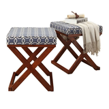 美式简约矮凳客厅实木换鞋凳时尚穿鞋凳创意方凳布艺小凳子沙发凳