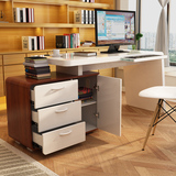 简约现代转角电脑桌台式家用书房书桌书柜组合写字台旋转办公台
