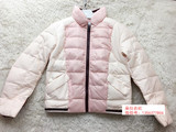 2015冬装品牌正品新款短款修身拉链粉色白鸭绒时尚羽绒服外套女
