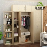 简易衣柜实木质板式组合柜整体衣柜2门3门4门大容量儿童衣柜衣橱