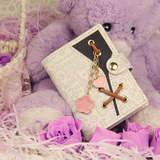 生日礼品 韩版个性可爱卡包 吊坠花朵名片包 女生卡片包 免费刻字