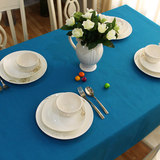 加厚纯棉帆布面料现代简约布艺纯色桌布台布餐桌布茶几布定制蓝色