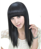 韩版女生女士时尚假发中长发 直发齐刘海短发 非主流梨花头 发型