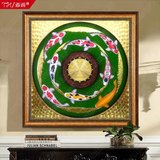 东南亚风格装饰画 客厅 玄关酒店设计抽象横款富贵金鱼金箔工艺画