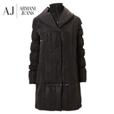 ARMANI JEANS 阿玛尼AJ女士纯黑色大衣 中款款羽绒服 可拆卸衣长